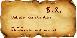 Babala Konstantin névjegykártya
